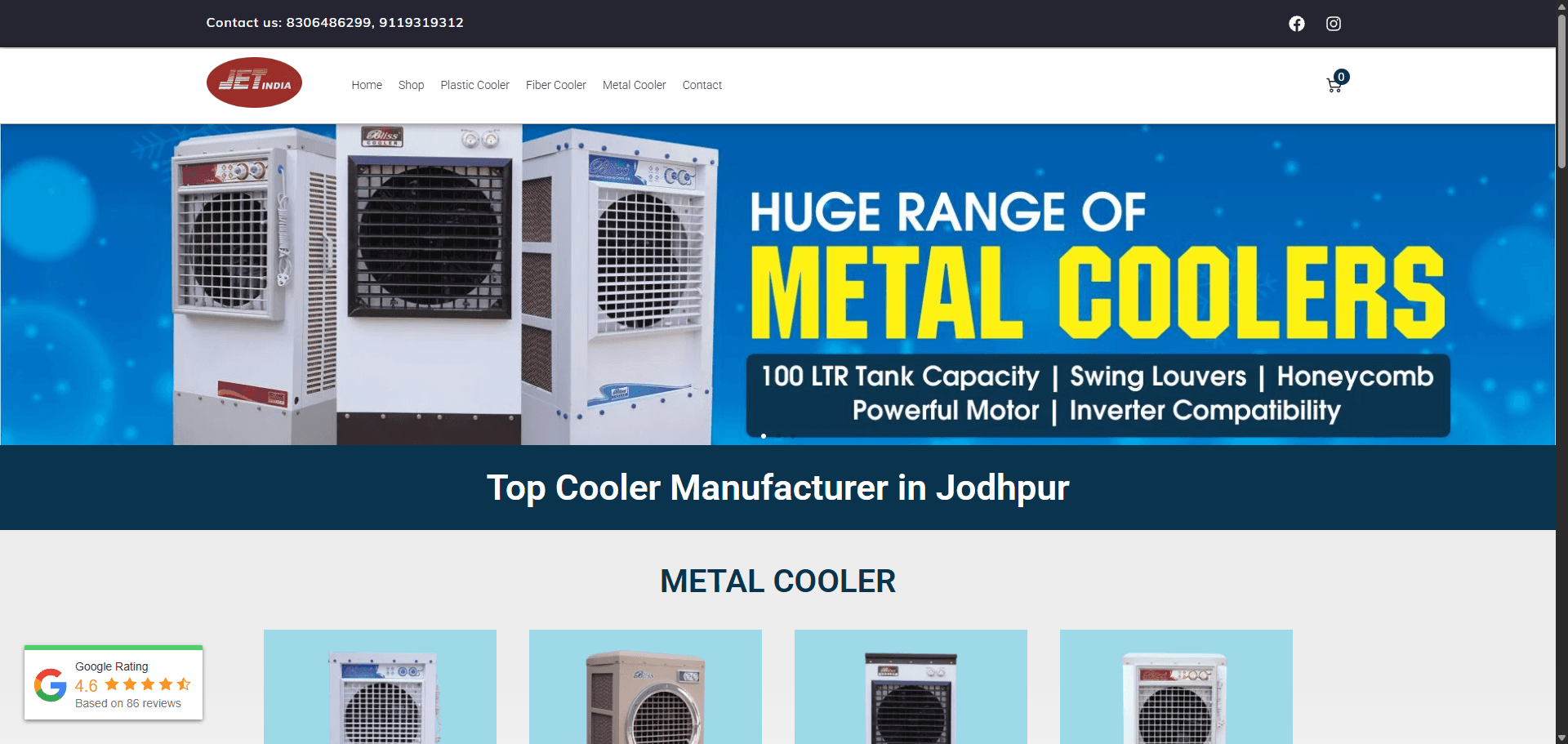 JET INDIA — Cooler Manufacturer Website